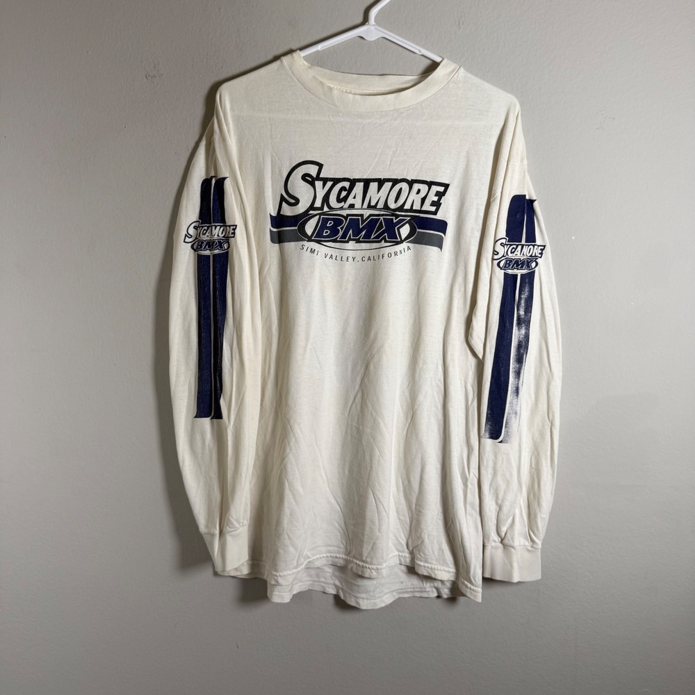 Vintage Tultex Sycamore BMX Simi Valley California Long Sleeve Shirt Mens Large